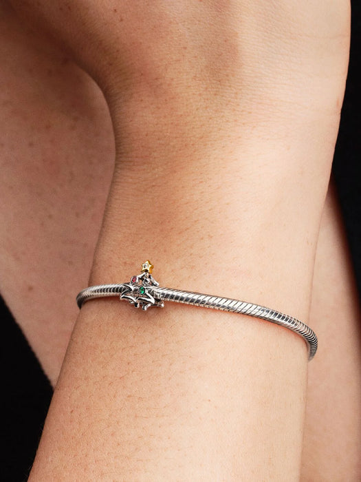 Pandora Christmas Tree Charm 14k Gold Plating And Sterling Silver