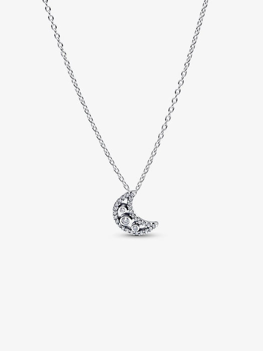 Pandora Crescent Moon Pendant Necklace Sterling Silver
