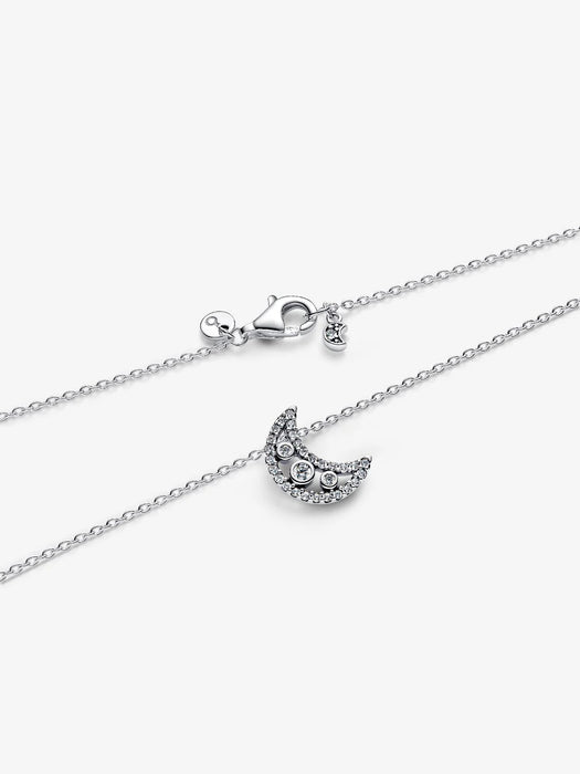 Pandora Crescent Moon Pendant Necklace Sterling Silver
