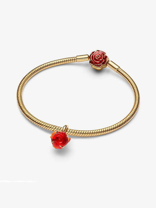 Pandora Disney Beauty and the Beast Enchanted Rose Dangle Charm