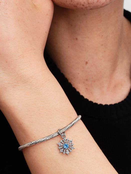 Pandora Disney Frozen Queen Elsa Snowflake Dangle Charm Sterling Silver