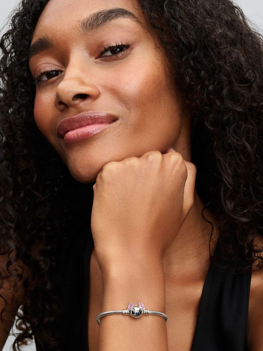 Pandora Disney Stitch Snake Chain Bracelet Sterling Silver