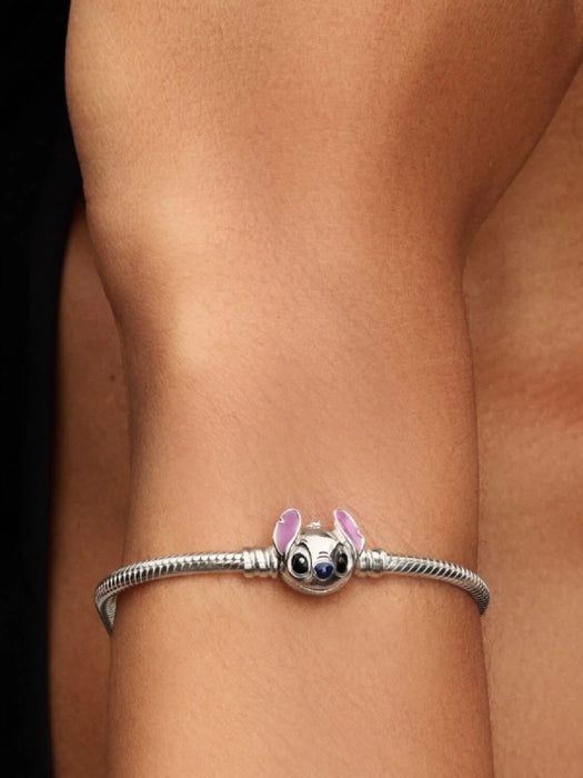 Pandora Disney Stitch Snake Chain Bracelet Sterling Silver