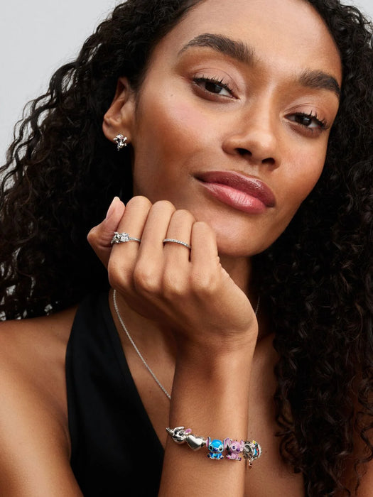 Pandora Disney Stitch Snake Chain Bracelet Sterling Silver