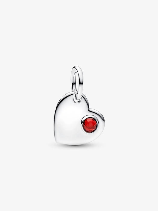Pandora January Birthstone Engravable Heart Dangle Charm Sterling Silver