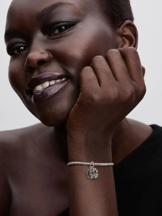 Pandora Holiday Wreath Double Dangle Charm Sterling Silver