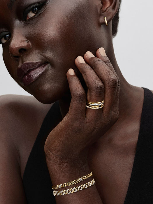 Pandora Heart Cuban Chain Bracelet 14k Gold Plating