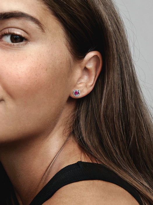 Pandora October Birthstone Eternity Circle Stud Earrings Sterling Silver