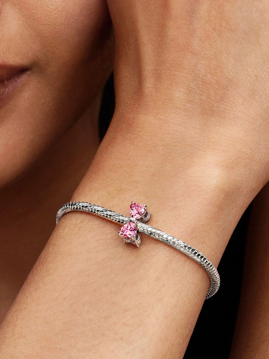 Pandora Pink Bow Charm Sterling SIlver