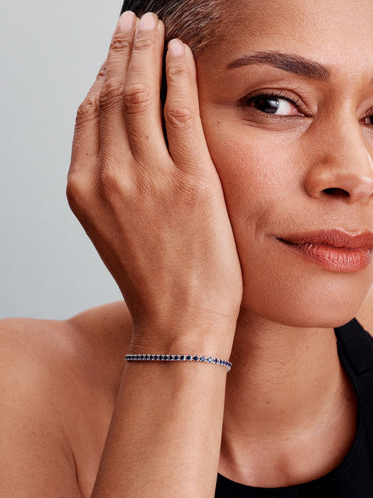 Pandora Sparkling Blue Tennis Bracelet Sterling Silver