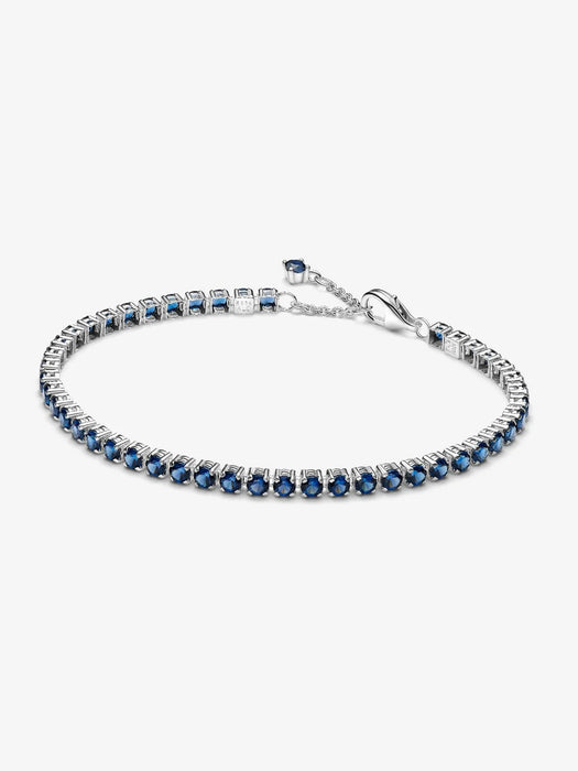 Pandora Sparkling Blue Tennis Bracelet Sterling Silver
