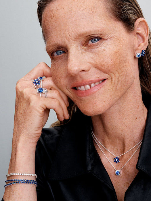 Pandora Sparkling Blue Tennis Bracelet Sterling Silver