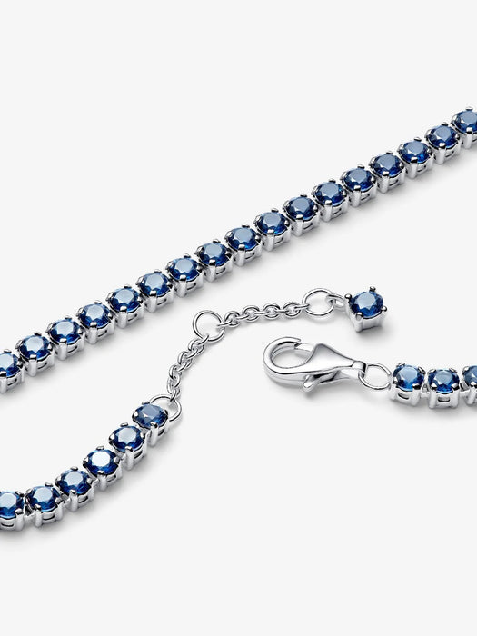 Pandora Sparkling Blue Tennis Bracelet Sterling Silver