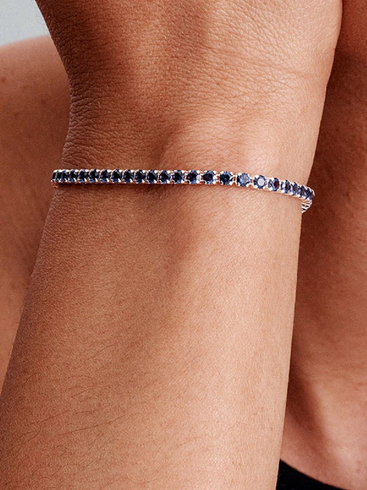 Pandora Sparkling Blue Tennis Bracelet Sterling Silver
