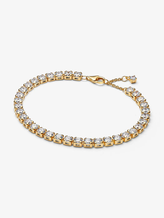 Pandora Sparkling Bold Tennis Bracelet 14k Gold Plating