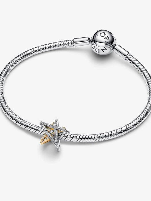 Pandora Sparkling Crossover Star Charm 14k Gold Plating And Sterling Silver