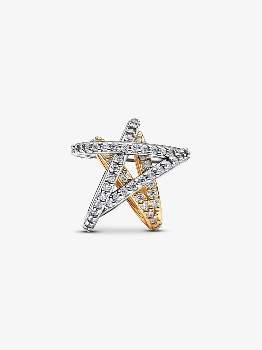 Pandora Sparkling Crossover Star Charm 14k Gold Plating And Sterling Silver