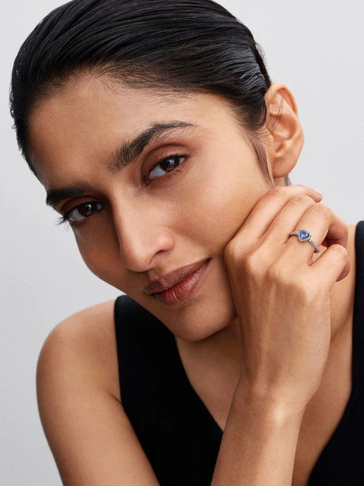 Pandora Sparkling Elevated Heart Ring Sterling Silver