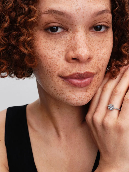 Pandora Sparkling Square Halo Ring Sterling Silver