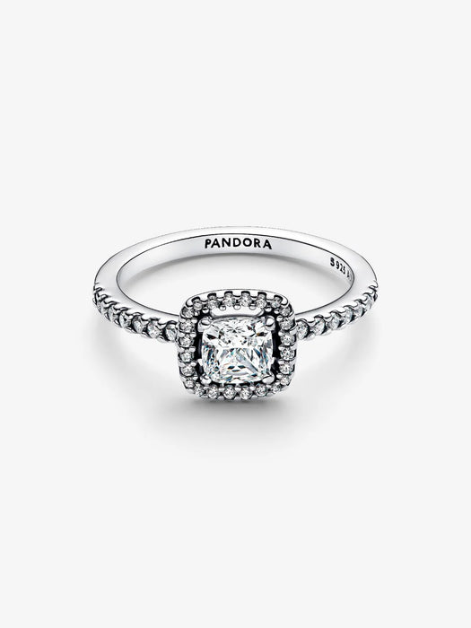 Pandora Sparkling Square Halo Ring Sterling Silver
