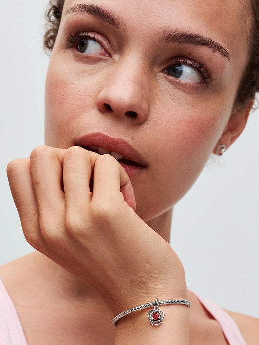 Pandora July Eternity Circle Dangle Charm Sterling Silver