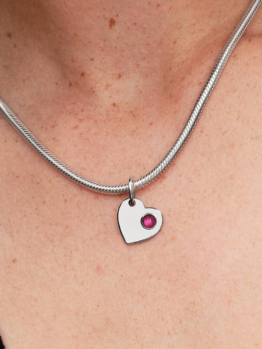 Pandora July True Red Stone Dangle Charm Sterling Silver