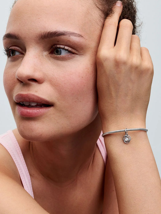 Pandora June Eternity Circle Dangle Charm Sterling Silver