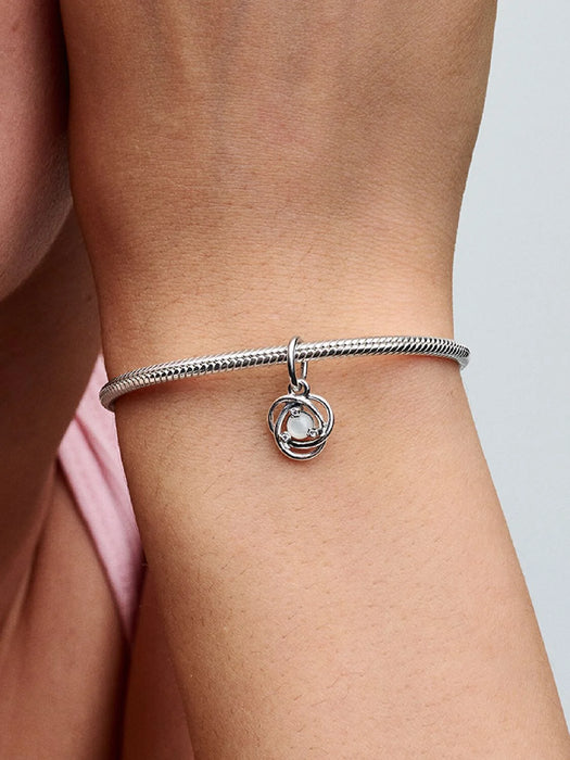 Pandora June Eternity Circle Dangle Charm Sterling Silver
