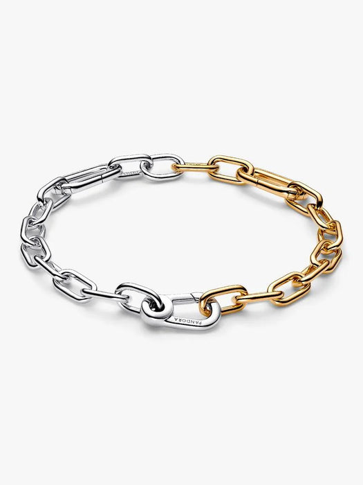 Pandora Link Chain Bracelet Sterling Silver And 14K Gold Plating