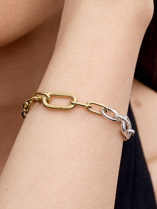Pandora Link Chain Bracelet Sterling Silver And 14K Gold Plating
