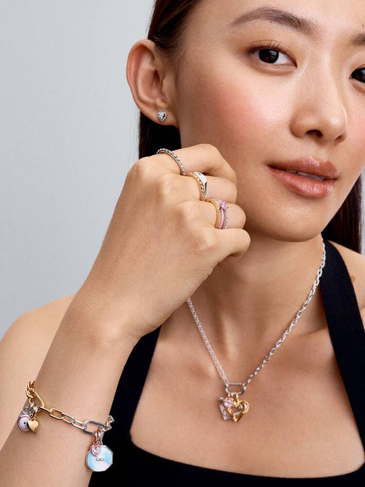 Pandora Link Chain Bracelet Sterling Silver And 14K Gold Plating