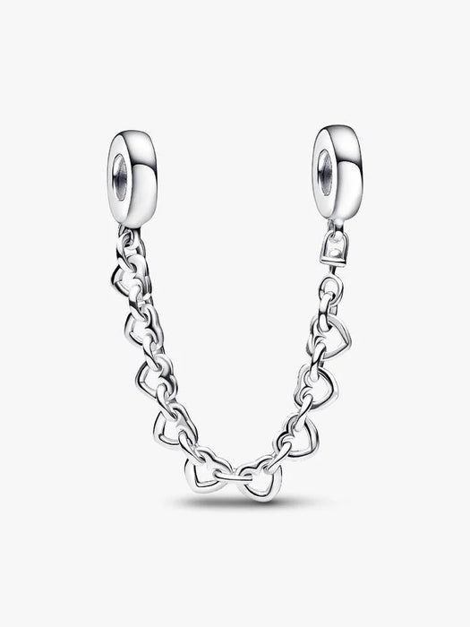 Pandora Linked Hearts Safety Chain Sterling Silver