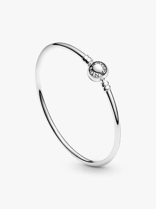 Pandora Logo Clasp Bangle Sterling Silver