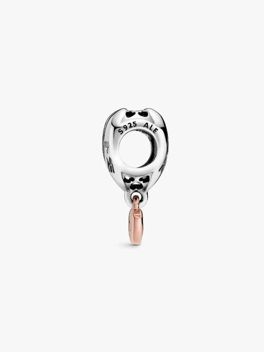 Pandora Love You Mum Heart Charm Sterling Silver, 14k Rose Gold