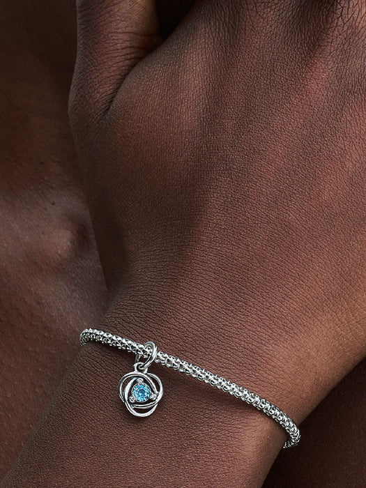 Pandora March Eternity Circle Dangle Charm Sterling Silver