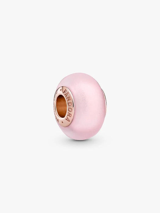 Pandora Matte Pink Murano Glass Charm 14k Rose Gold