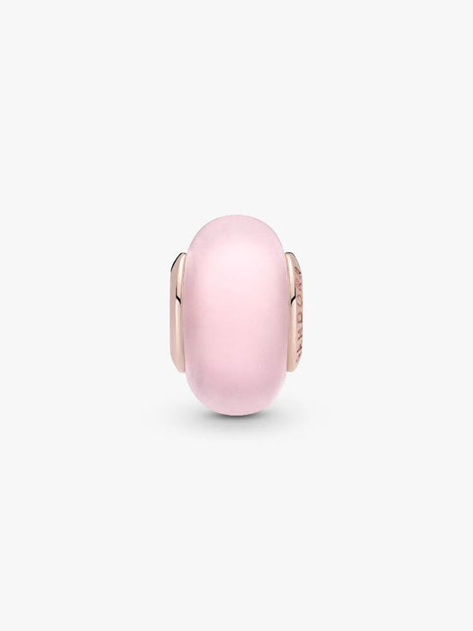 Pandora Matte Pink Murano Glass Charm 14k Rose Gold