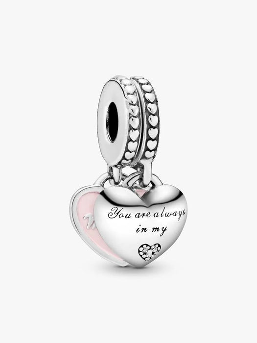Pandora Mother & Daughter Hearts Dangle Charm Sterling Silver