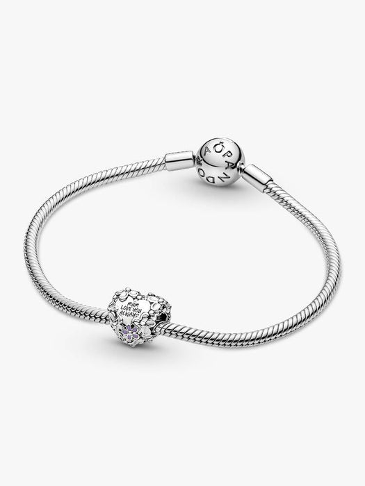 Pandora Mum Daisy Heart Charm Sterling Silver