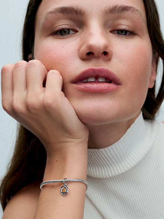 Pandora November Eternity Circle Dangle Charm Sterling Silver