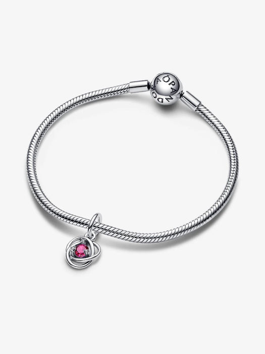 Pandora October Eternity Circle Dangle Charm Sterling Silver