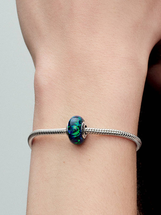 Pandora Opalescent Green Charm Sterling Silver