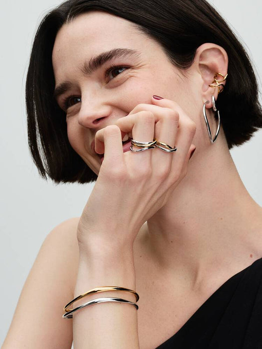 Pandora Organically Shaped Bangle 14k Gold Plating