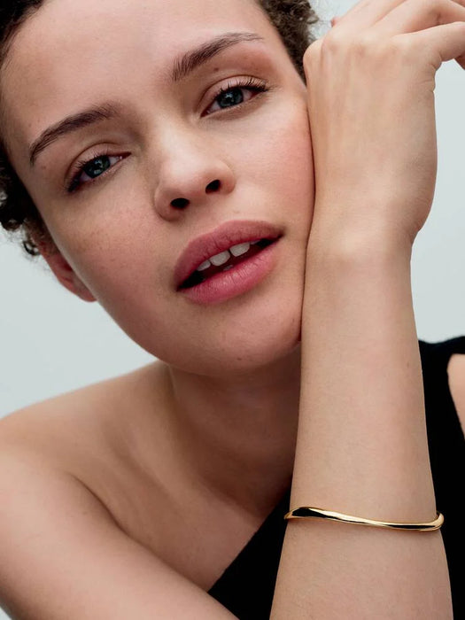 Pandora Organically Shaped Bangle 14k Gold Plating