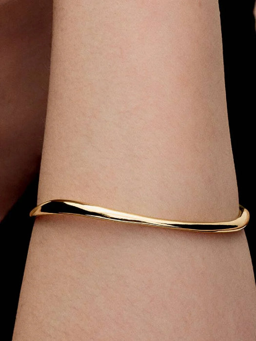 Pandora Organically Shaped Bangle 14k Gold Plating