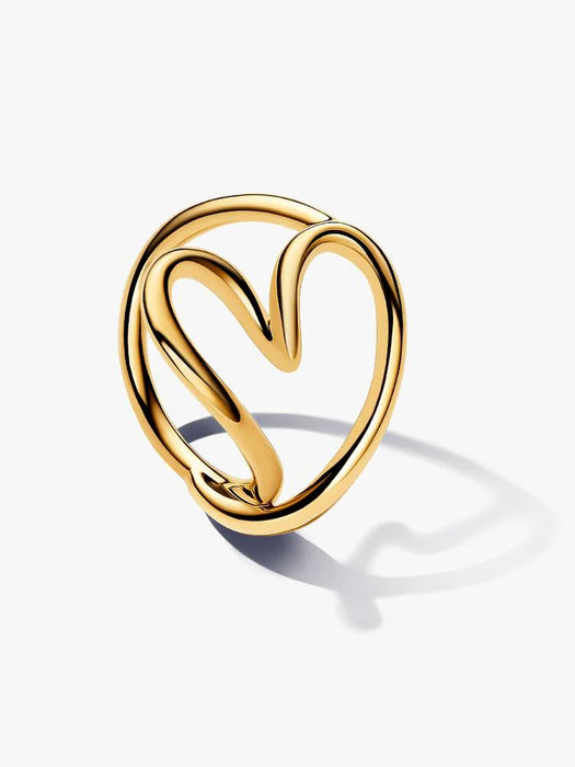Pandora Organically Shaped Heart Ring 14k Gold Plating