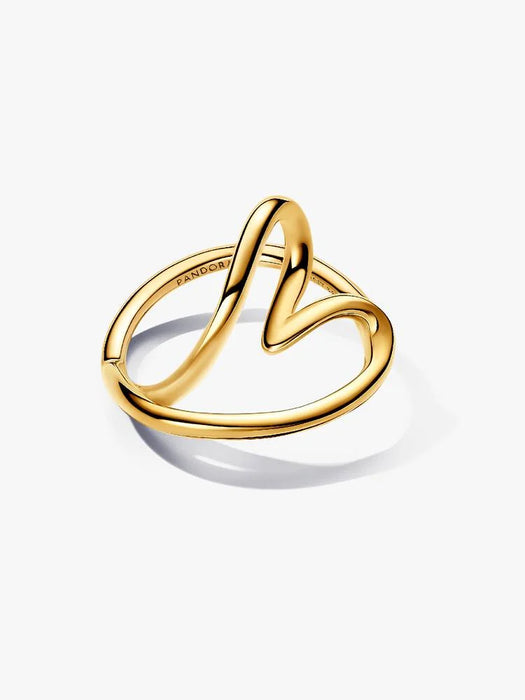 Pandora Organically Shaped Heart Ring 14k Gold Plating