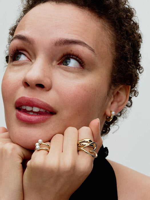 Pandora Organically Shaped Heart Ring 14k Gold Plating