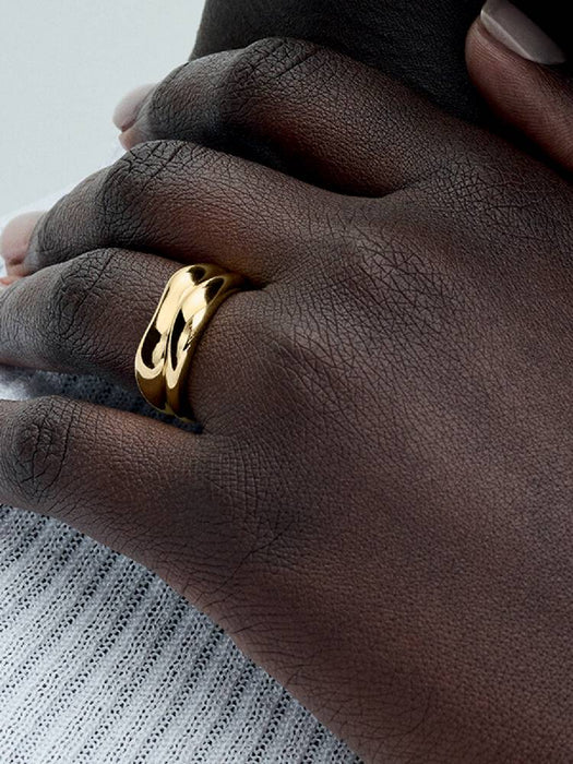 Pandora Organically Shaped Stacking Rings 14k Gold Plating