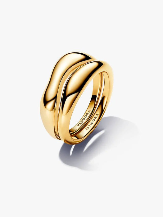 Pandora Organically Shaped Stacking Rings 14k Gold Plating